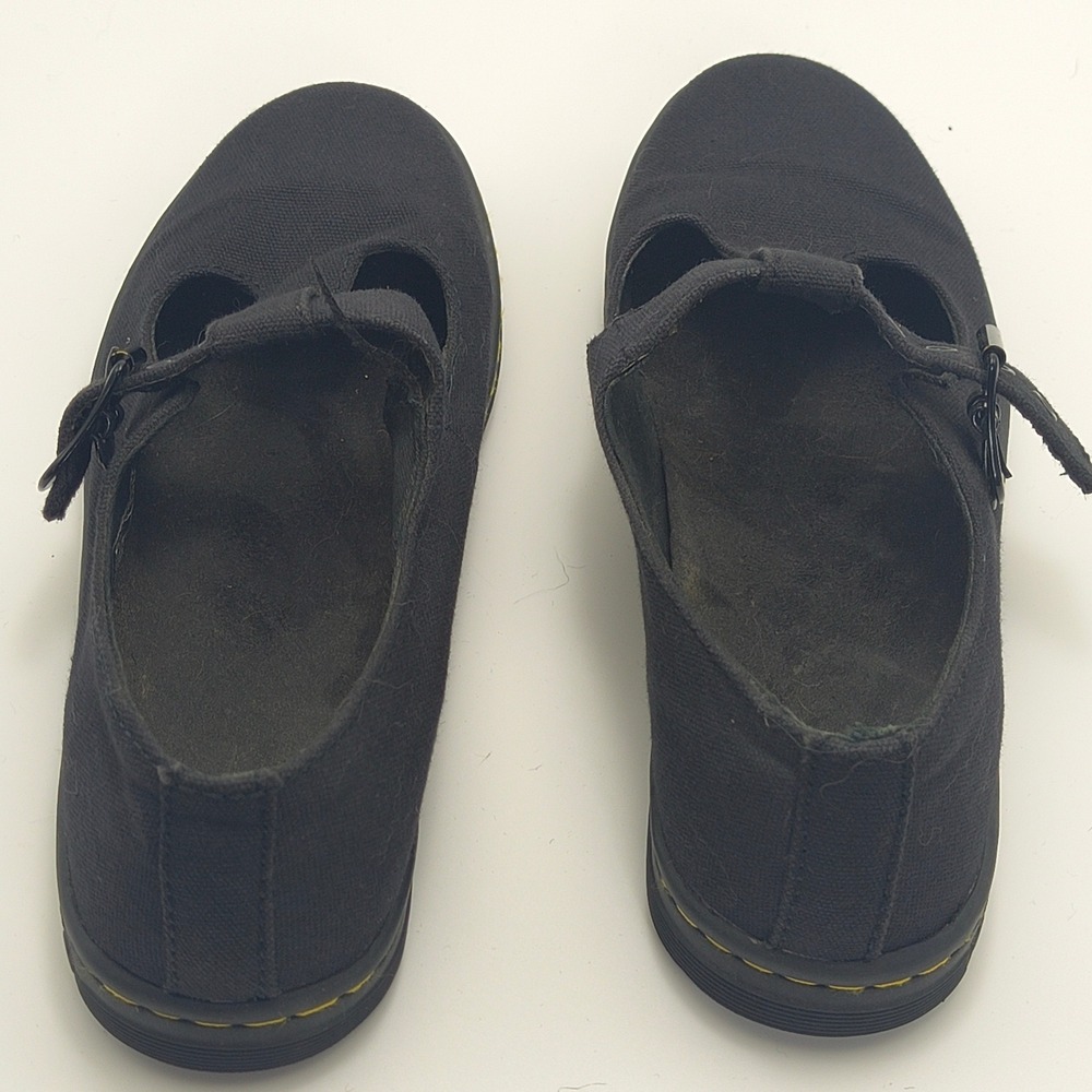 Dr Martens Woolwich Black Canvas Mary Jane T-Strap Shoes Womens 7 AW004 SK01R - Picture 12 of 16